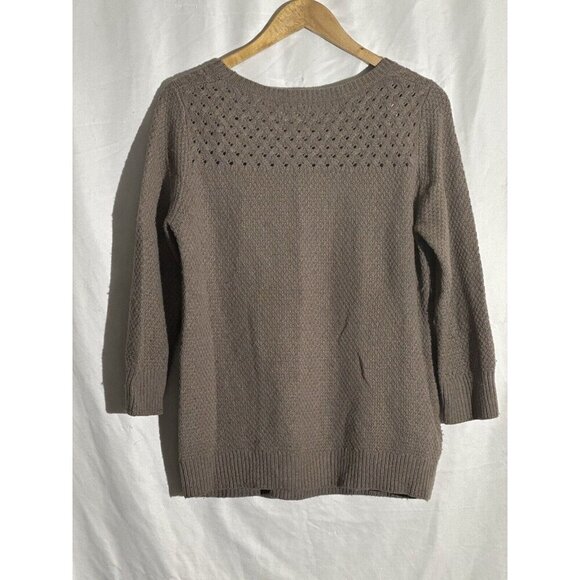 Ann Taylor LOFT Cable Knit Womens Wool Blend Crewneck Sweater Size Large - Picture 8 of 10